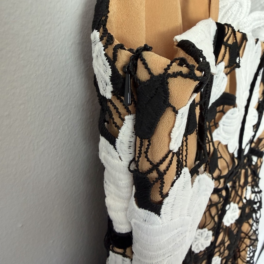 NWT ELLIATT Pembroke Lace Corset Mini Dress Black Nude 3D Floral Bustier XXS 0 - Picture 8 of 16